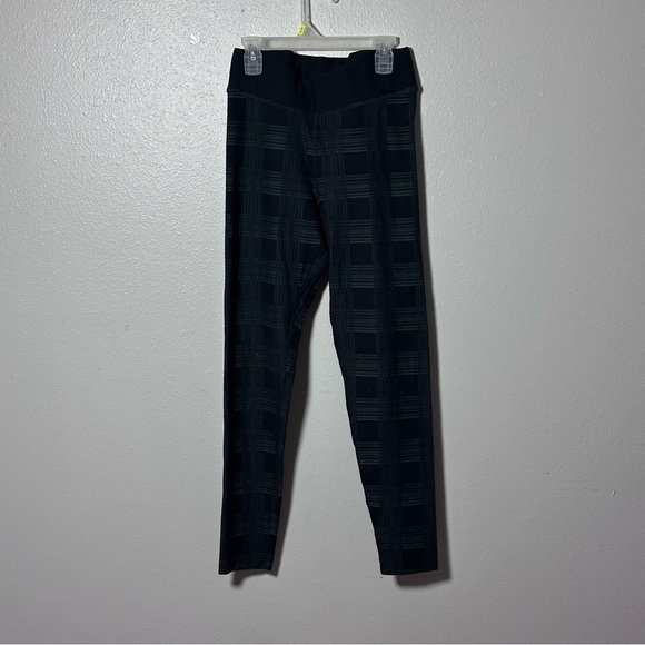 Nike Pro Women Plaid Black/Green Hyperwarm Active Leggings Size M - Picture 1 of 6
